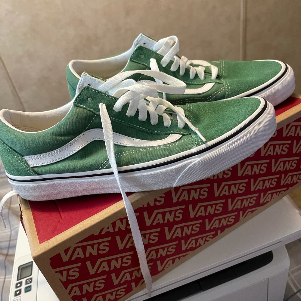 Deep grass green Vans